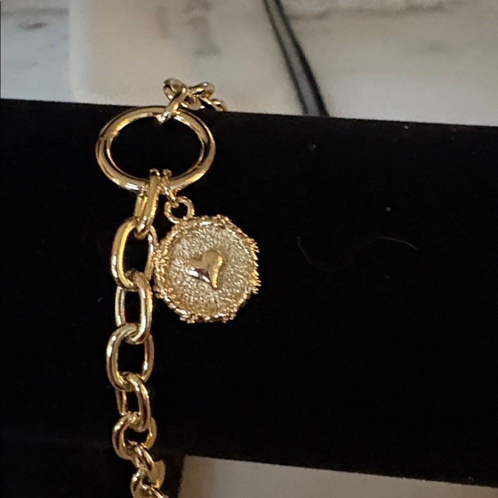 NEW 14k Gold Plated Pendant CHARM Bracelet 72 - Picture 1 of 4
